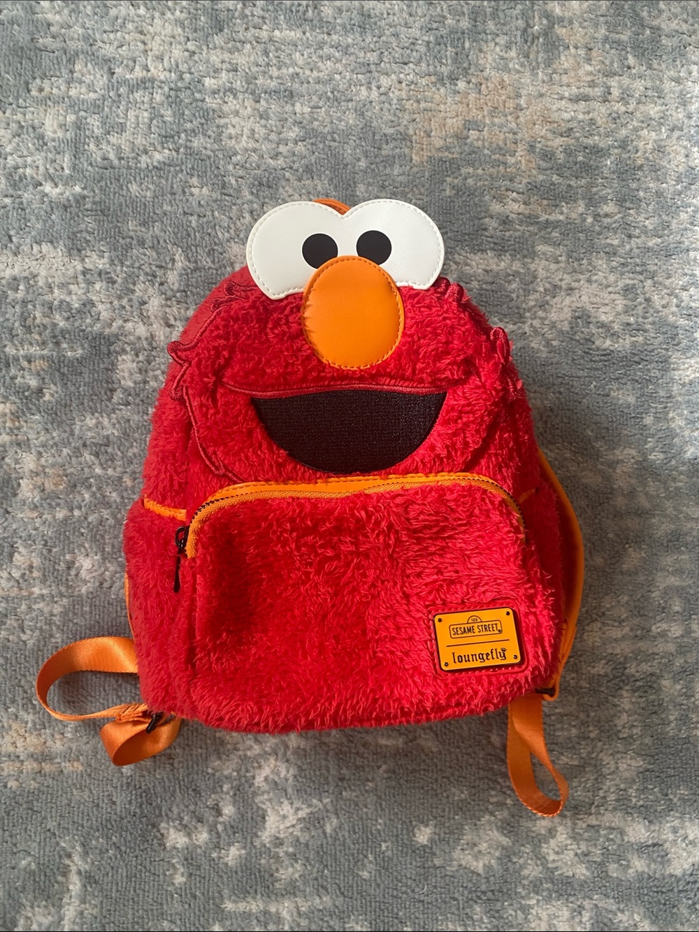 Loungefly Elmo Plush Kids Backpack - Red & Orange